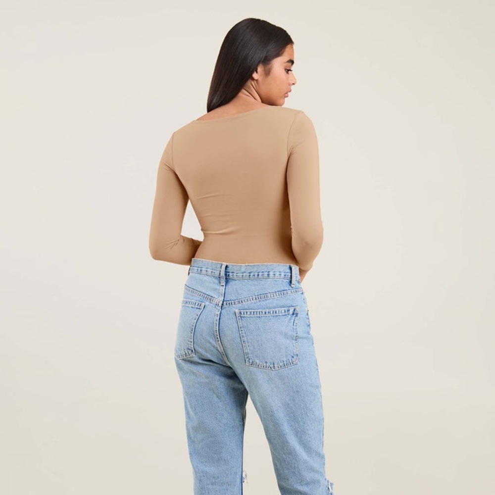 Nuuds Oat Square Neck Bodysuit - Picture 2 of 6